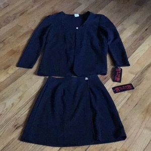 2pc suit dress black size 3 NWT made in USA